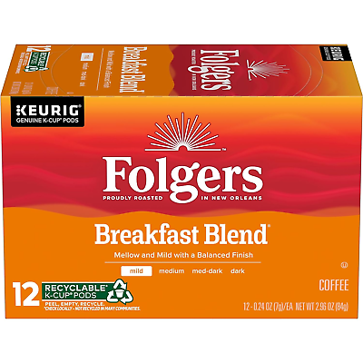 #ad #ad Folgers Breakfast Blend Mild Roast Coffee 72 Keurig K Cup Pods✔👍✅ $65.80
