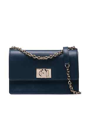 #ad Woman crossbody bag Furla 1927 mini in blue leather adjustable shoulder strap $277.95