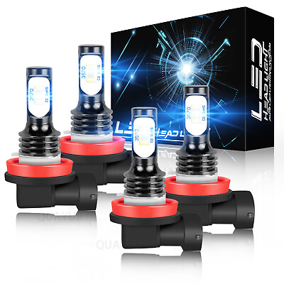 #ad CSP H9 H11 LED Headlight Bulbs Combo High Lo Beam 8000K ICE BLUE Super Bright $15.66