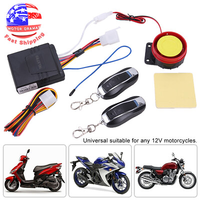 #ad Motorcycle Bike Security Alarm System Anti theft Remote Control Engine Start 12V $15.95