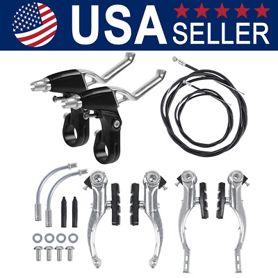 #ad Complete Front and Rear Mountain Bike V Brake Set Inner and Outer Cables Caliper $16.46