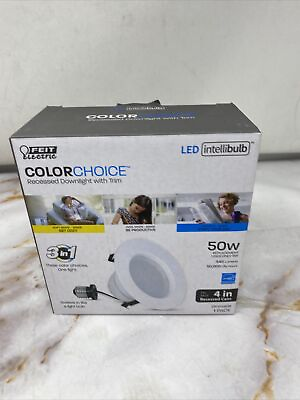 #ad 3 Feit Electric 4quot; 50W CCT Dimmable White Integrated LED Recessed Lighting Trim $50.00
