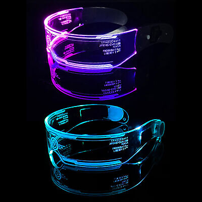 #ad LED Visor Glasses Light Up Glasses For Cosplay Rave Festivals Halloween Party $14.53