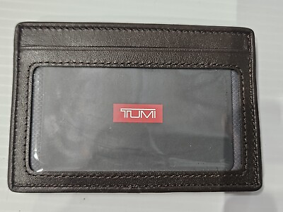 #ad Tumi Alpha Anthracite Brown Slim Card Case Wallet Slip Pocket $89.99