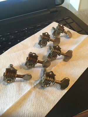 #ad Grover Sta tite Guitar Tuners Lot 6 Bass Side Nickel 4 Bushings Circa 1940s $175.00