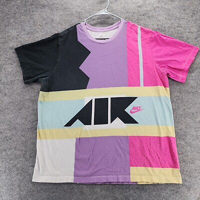 #ad Vintage Nike Air Shirt Mens XL Retro Purple Pink Short Sleeve $39.99