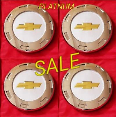 #ad 4pcs. Cadillac ESCALADE 22quot; 7 spoke CENTER CAPS With CHEVY YELLOW LOGO 9596649 $56.39