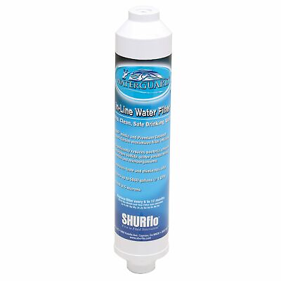 Shurflo 94 009 50 10quot; Waterguard KDF 55 Carbon In line Water Filter Kit $58.30