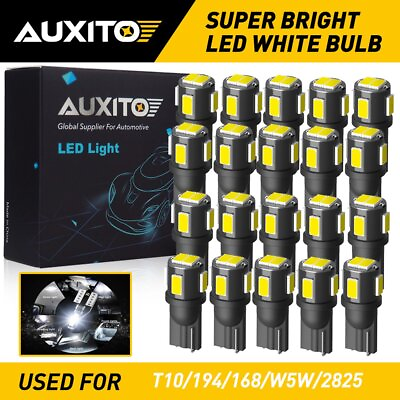 #ad 20X T10 194 168 LED License Plate Interior Wedge Light Bulb Super Bright White C $12.99