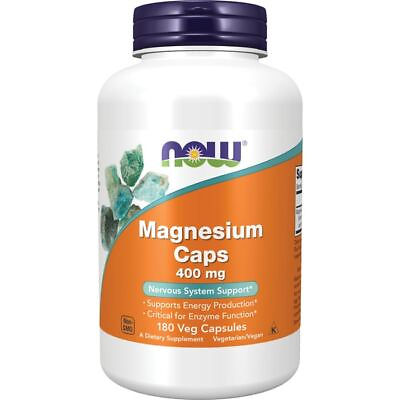 #ad NOW Foods Magnesium Caps 400 mg 180 Veg Caps $13.50