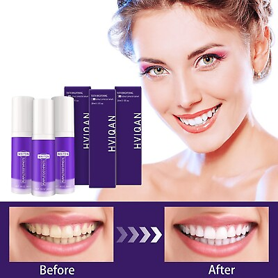 #ad 3x V34 Colour Corrector Serum Purple Teeth Whitening Tooth Bright Stain Removal $12.99