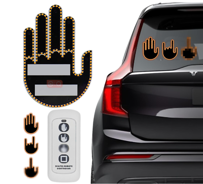 #ad Hand Gesture Light Car Finger Light Led Funny Back Window for Car with Remote $11.99