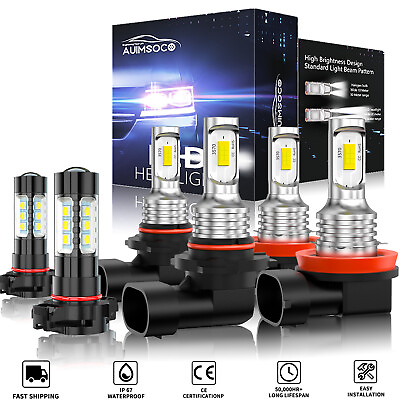 #ad For Jeep Compass 2011 2013 6000K LED Headlights Fog Light Bulbs Kit White $39.99