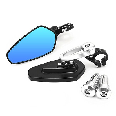 #ad Pair 7 8quot; 22mm Motorcycle Rear View Handle Bar End Side Rearview Mirrors Bobber $23.19