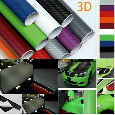 #ad 3D Carbon Fiber Texture Matte Vinyl Car Wrap Sticker Decal Film Sheet Bubble $25.02