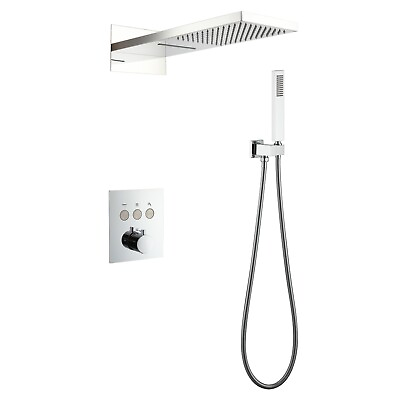 #ad 20 Inch Rainfall Water Shower System Wall Mounted Dual function with Hand Shower $239.89