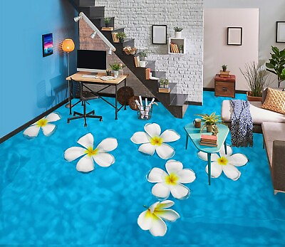 #ad 3D Five White Flowers O4499 Floor WallPaper Murals Wall Print Decal 5D Romy 2024 AU $517.99