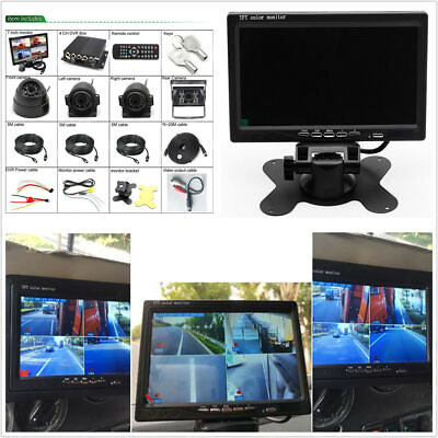 #ad 4CH Car DVR Video Recorder＋7quot; Car LCD Monitor＋4X Camera For Truck Bus $247.41