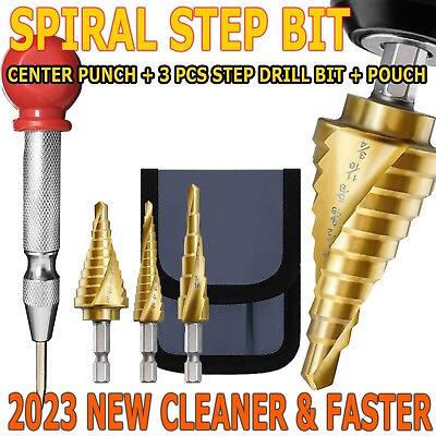 #ad 3X High Speed Steel Cobalt Titanium Spiral Step Drill Bit Multiple Hole 28 Size $7.95