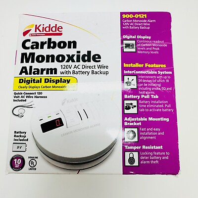 #ad Kidde AC Hardwired Operated Carbon Monoxide Detector Alarm with Digital Display $29.99