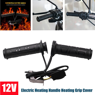 #ad 12V 12W 24W Motorcycle Modified Electric Heating Handle Heating Grip Cover Kit $27.87