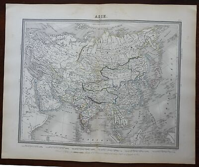 #ad Asia Ottoman Empire Qing China British India Annam Birman Arabia 1850 large map $49.00