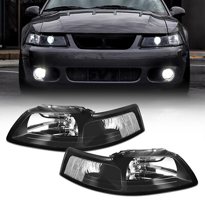 #ad Fit for 1999 2004 Right Ford Mustang Left amp; Side Halogen Headlights Headlamps $74.99