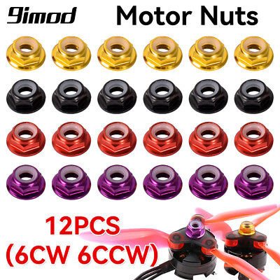 #ad 12pcs M5 4.5mm Nuts CW CCW Self Locking Lock Nuts for RC FPV Racing Drone Motor $8.83