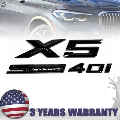 #ad For X5 5 Series Emblem X5SDrive40i 40 i Letters Rear Trunk Badge Stickers Black $17.09