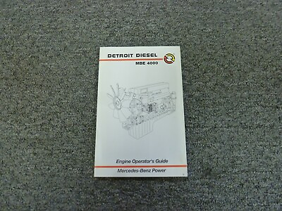 #ad 2001 Detroit Diesel Mercedes Benz MBE 4000 Engine Operator Maintenance Manual $44.94