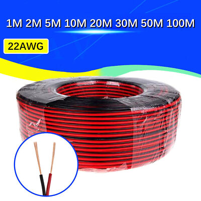 #ad 2Pin Extension Red Black Wire Cable Cord for 3528 5050 5630 LED Strip Lamp 22AWG $19.99
