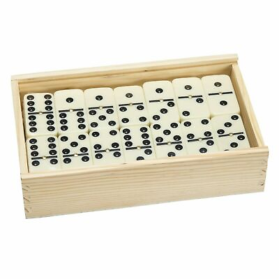 #ad Set of 55 Double Nine Dominoes Wood Case Family Strategy Game Night $16.99