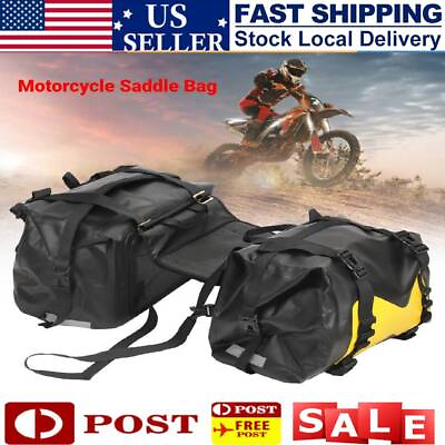 #ad Motorcycle Saddle Two Side Bag Luggage Saddle Bags Waterproof PVC Saddle Bags $56.99