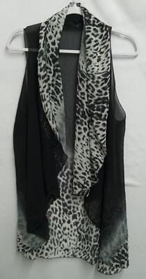 #ad G black white animal print sheer see through women#x27;s shawl top OS $15.99