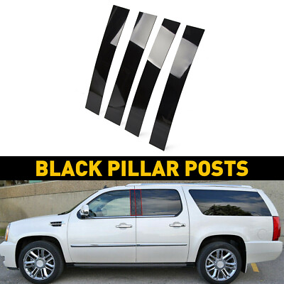 #ad For 2007 2014 Cadillac Escalade ESV EXT SUV 4PC Black Pillar Posts Door Trim $13.99