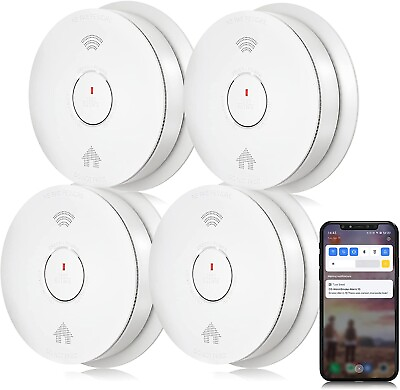 #ad #ad Siterwell Combination Wifi Smoke and Carbon Monoxide Alarm Voice Speaker 4 pack $229.99