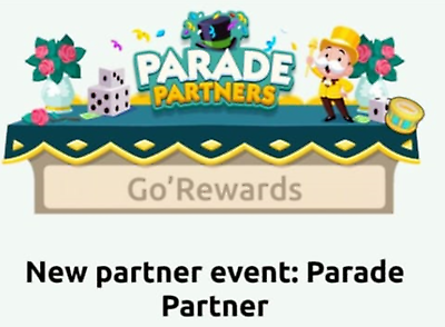 #ad ⚡️RUSH⚡️PRE ORDER Monopoly GO PARADE Partners Event 🔥Full Carry SLOT🔥 $38.50