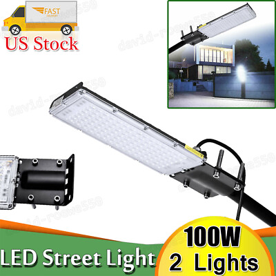 #ad 2x 100W LED Flood Lights Road Street Garden Spot Lamp Head Outdoor Yard Light $49.99