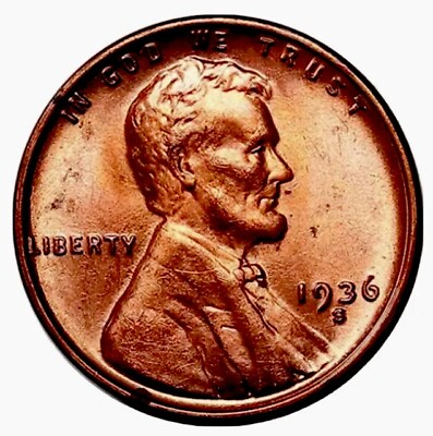 #ad 1936 S Choice RedBU Lincoln Wheat Cent “Best Value on eBay “ Free Samp;H W Tracking $14.99