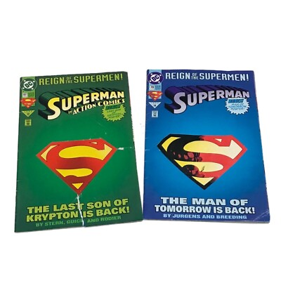 #ad DC Comics ACTION COMICS #687 amp; #78 die cut cover Reign of Supermen $6.29