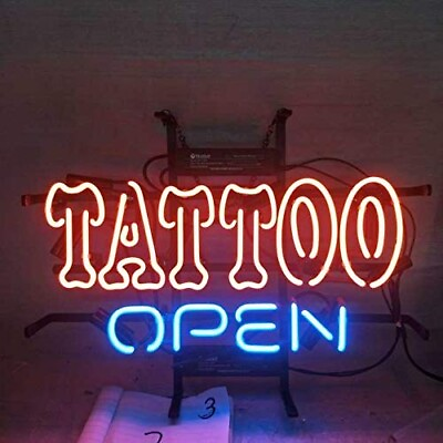 #ad Tattoo Open 24quot;x20quot; Neon Sign Light Lamp Show Shop Real Glass Bright Show Decor $212.70