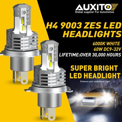 #ad AUXITO 100W 24000LM 2 Sides LED Headlight H4 9003 High Low Beams 6000K Bulbs 10S $34.19