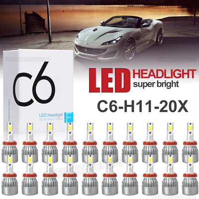 #ad 20x 10Pairs H11 COB LED Headlight Bulbs High Low Beam Conversion Kit Fog Light $56.99