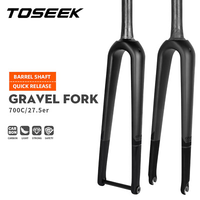 #ad TOSEEK 700C Carbon Fiber Gravel Road Bike Fork Disc Brake QR Thru Axle US $99.90