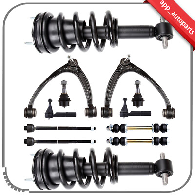 #ad Complete Front Struts Control Arms Ball Joints Tie Rods For Cadillac Chevy GMC $256.11