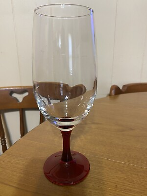 Ruby Red Stem Base Wine Glass $15.99