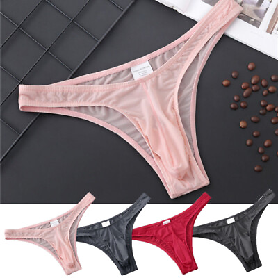 #ad Men#x27;s G string Briefs Sexy Thong Bikini Underwear T Back Pouch Panties Swimwear‹ $3.80