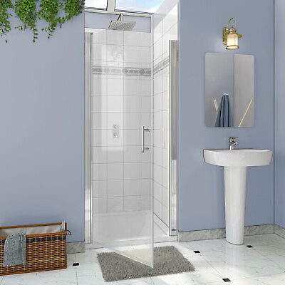 #ad SUNNY 32quot; W x 72quot; H Pivot Swing Shower Door Bathroom Glass Panel Polished Chrome $284.99