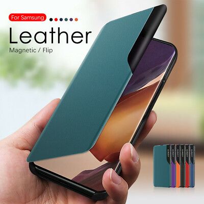 #ad For Samsung Galaxy S24 S23 S22 Ultra Leather Window View Flip Magnet Cover Case $7.99