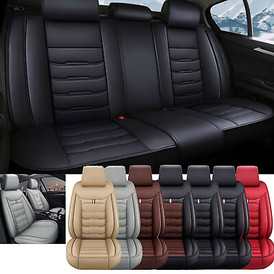 #ad For Honda Accord Civic Pu Leather Car Seat Covers 5 Seats Front amp; Rear Protector $62.99